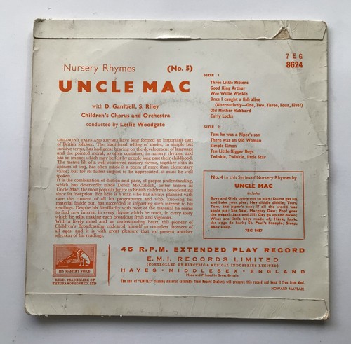 E712 Nursery Rhymes No5 with Uncle Mac, RARE 7"45rpm EP Very Good Plus Condition - Picture 2 of 5