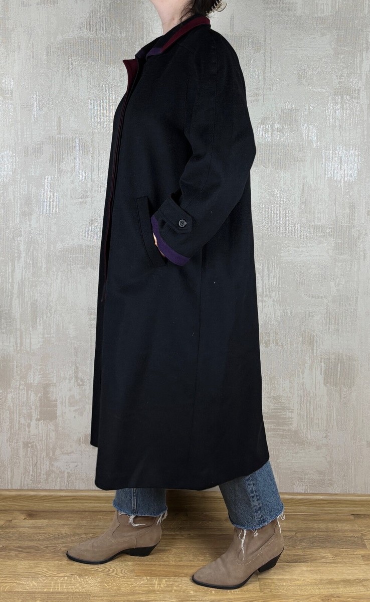 Vintage Original Toscana Loden by May Wool Black Women's Long Coat