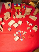 Möbel für Puppenstube, Puppenhaus, Puppenmöbel aus Holz, Konvolut