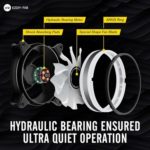 Effortless Cooling: 120mm RGB Case Fan Pack with Anti-Vibration & Remote Control - Afbeelding 6 van 10