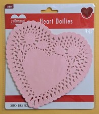 Pink 6" Red 6" Heart Shaped Table Doilies Set - 30 doilies/ Pack