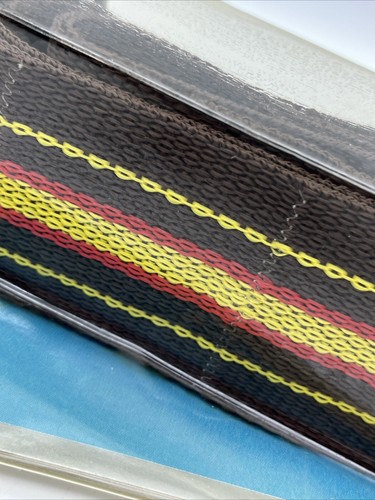 Vintage Retro Wide Camera Strap Film Holders Brown Yellow Red Stripe 1980s Kalt - Picture 3 of 6