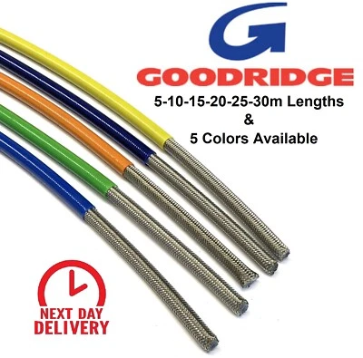 GOODRIDGE STAINLESS BRAIDED BRAKE HOSE 600-03 PTFE BORE / PVC COVERED - UK STOCK