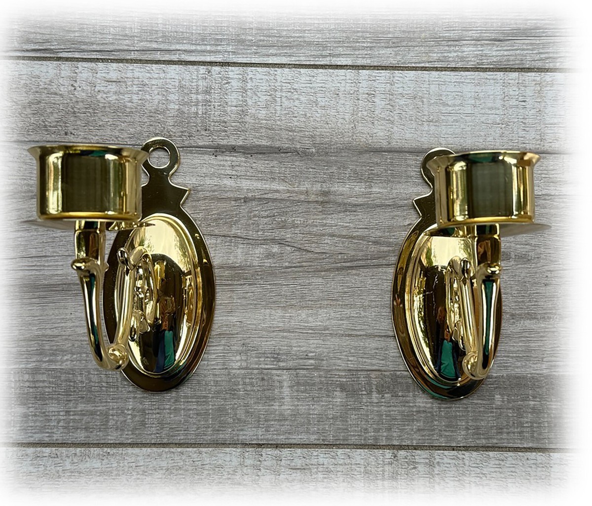 Pair Vintage Baldwin Brass Colonial Williamsburg Candlesticks Wall