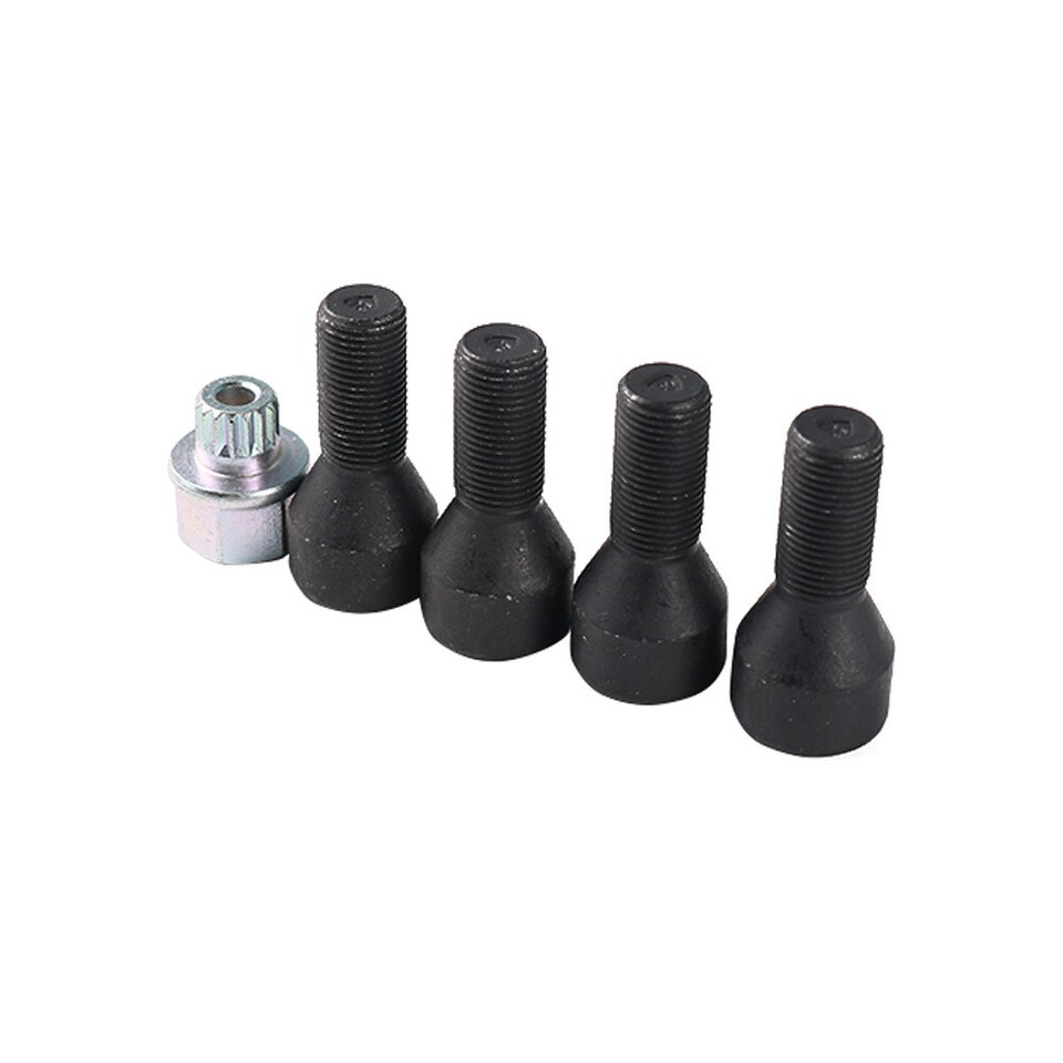Set Di 4 Bulloni E Dadi Antifurto Per Ruote M14 X 1,25 Neri - Foto 6
