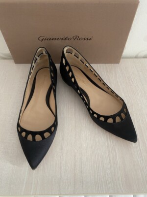 NIB Gianvito Rossi Amal Satin Ballet Flats Size 36.5 $795