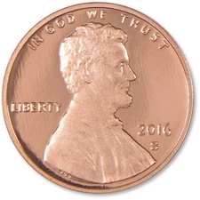 2016 S Lincoln Shield Cent Choice Proof Penny 1c Coin