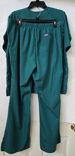 Pre-owned:Cherokee Authentic Workwear Unisex Size Large Green Scrub Set Top/Pant - Picture 2 of 7