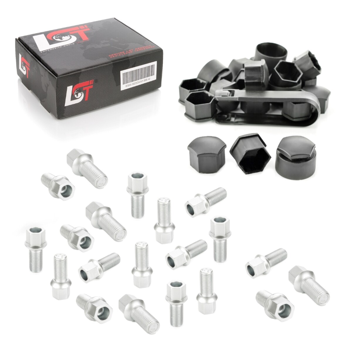 20X Wheel Bolts Ball Seat M14X1.5X27 Caps For AUDI A4 B5 B6 B7 B8 B9