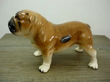 Vintage Coopercraft Ceramic Bulldog 20cm x 12.5cm Figurine Ornament With Label