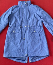 Nwot Polo Ralph Lauren Womens Jacket Blue M Snap Front Hooded Anorak Raincoat Rl