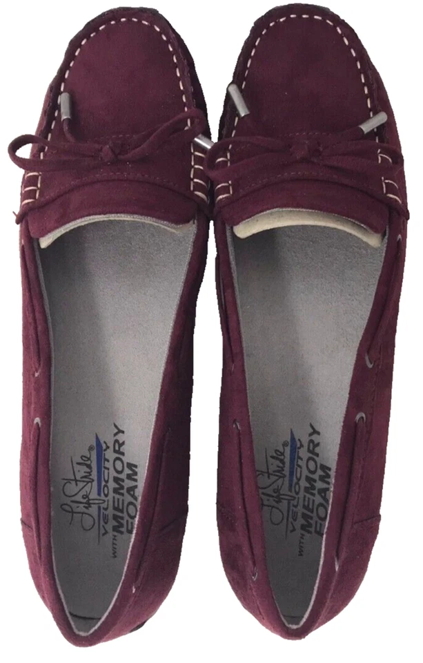 Lifestride Women's Valor Comfort Slip On Moccasin Loafers Maroon Size:9 127Y - Image 4 of 4