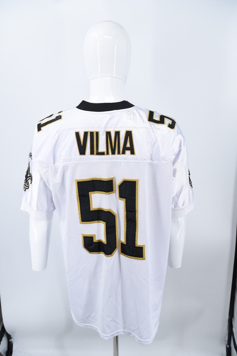New Orleans Saints JONATHAN VILMA #51 Embroidered White NFL Jersey