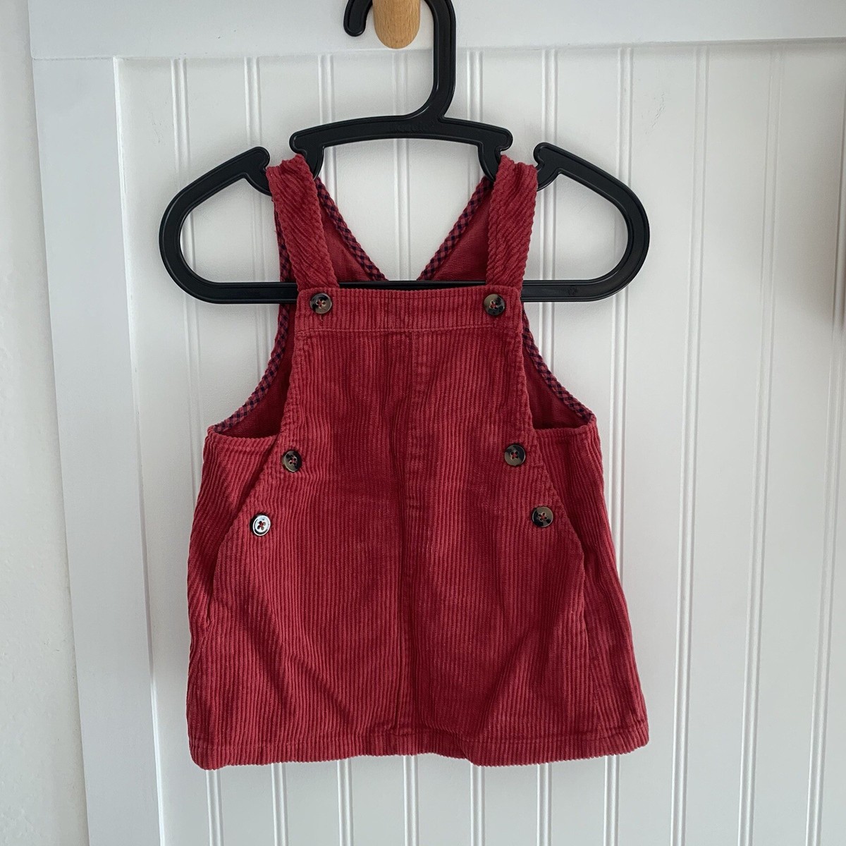 Zara Girls Toddler Red Corduory Pinafore Jumper Skirtall Dress 12