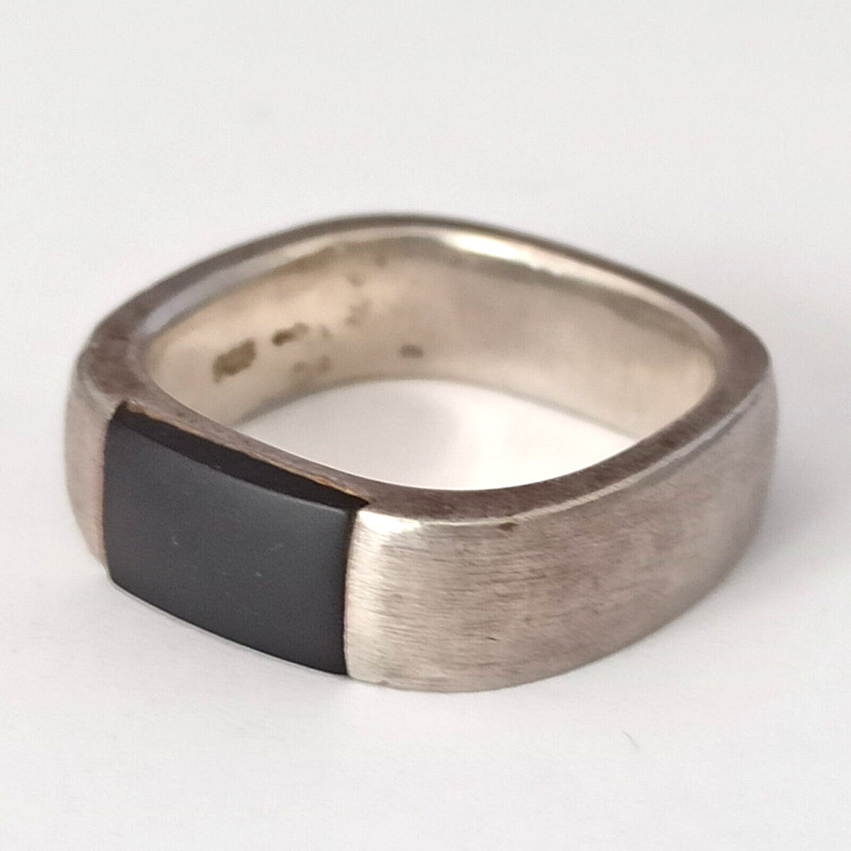 Esprit Silver Ring 925 Square Band Brushed Heavy Geometric
