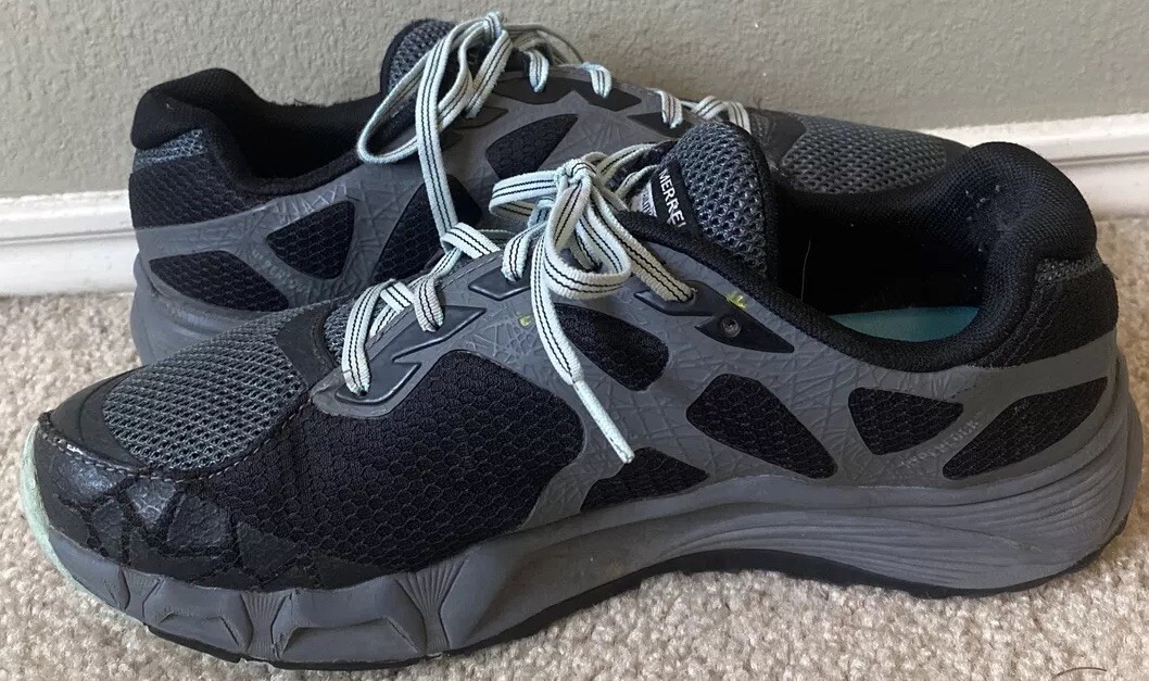 Scarpe da trail running Merrell J37716 Agility Peak Flex Mesh nere da donna taglia 10
