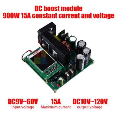 DC 9-60V 900W 15A CNC LCD Constant Current Voltage DC Step Up Boost Module