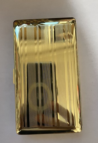 Gold Art Deco Kensington Business Credit Card Holder 120s 2-clip Cigarette Case - Picture 3 of 5
