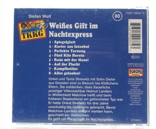 TKKG 80: Weisses Gift im Nachtexpress CD altes Cover - Picture 4 of 4
