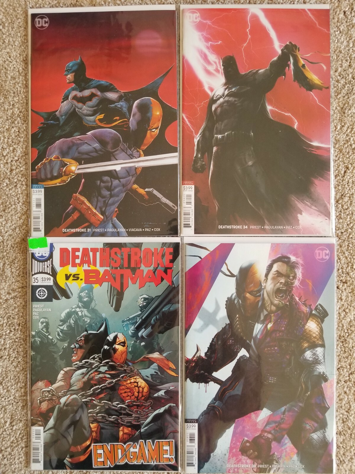 Deathstroke Rebirth 31 34 35 38 versus vs. Batman Variant covers Two-Face