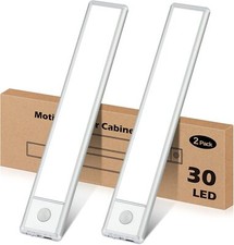 30-LED Motion Sensor Under Cabinet Lights, Magnetic Rechargeable Under Counte...