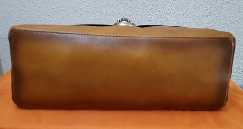 New Pratesi Women's Brown Leather Top Handle Satchel/Shoulder Bag With Strap - Picture 12 of 17
