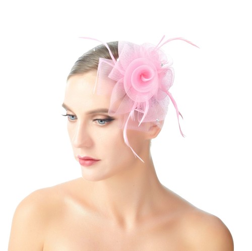 2989 Lady Lucky Leaf Organza Flower Fascinators Hats With Headband 71eLMIHwNbL._AC_SY350_QL65_.jpg main image 4