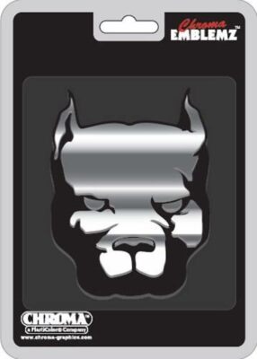 Chroma Graphics 009112 Pitbull Chrome Injection Molded Emblem Decal 5'' X 7''