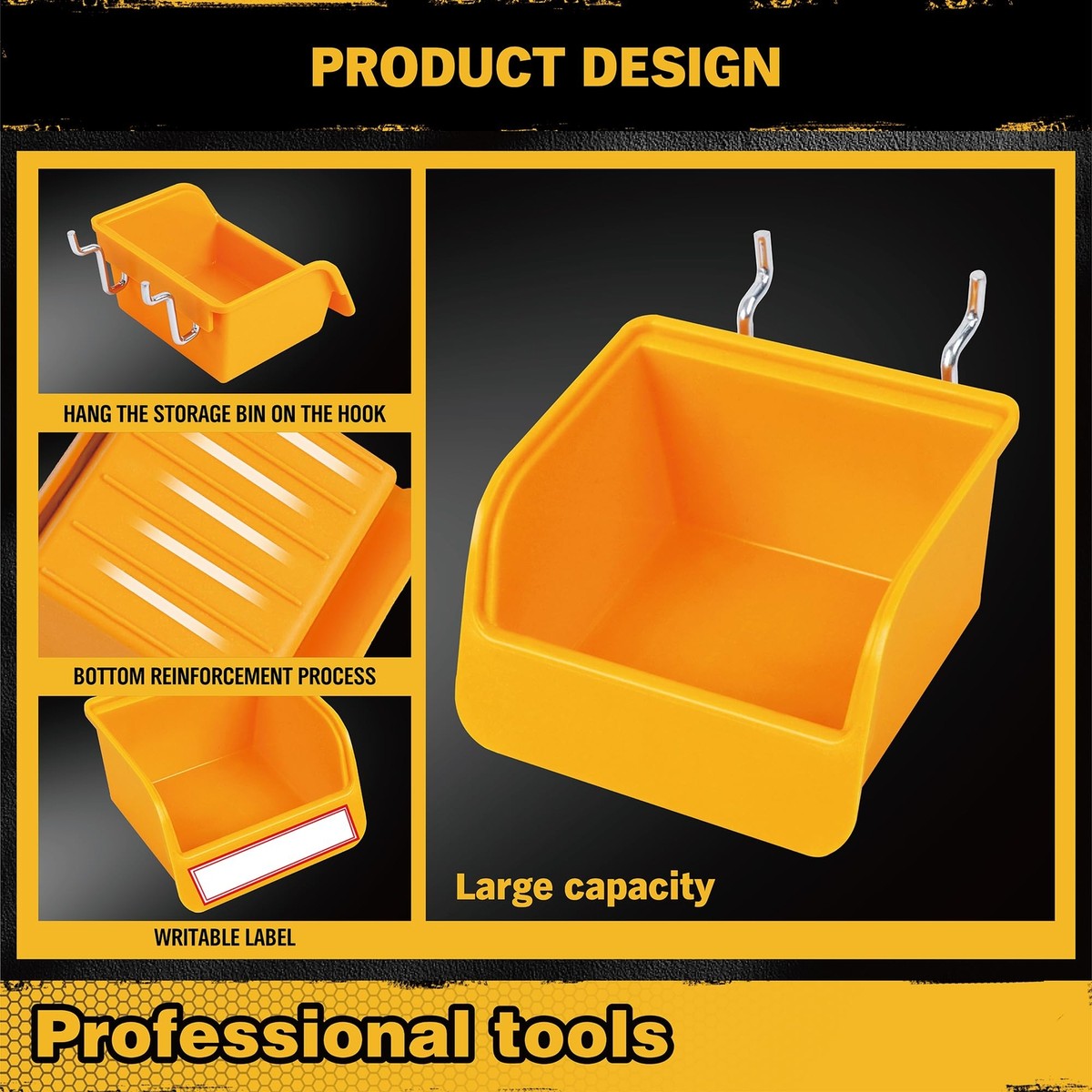 12 Pcs Pegboard Bins And Cups With Hooks And Loops Peg Assortment Organizer Accessories Various Tool Organizer Pegboard Basket Set Garage Workshop Workbench Offic