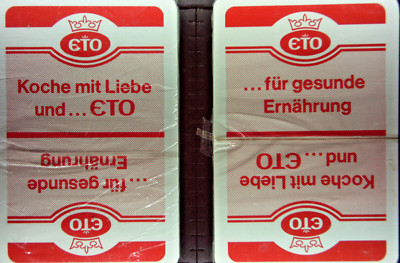 2 Skatspiele/Werbung Koche mit Liebe und...ETO & ...für gesunde Ernährung (OVP)