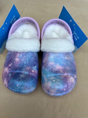 Stride Rite 360 Girls 8M light up Clogs Slip On Lined Shoes cozy lit bray  space