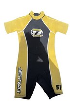 Jet Pilot Kids Size L Wet/Dry Suit Black Yellow Surf Swim Beach Shorty