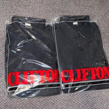 2 Clifton Dark Navy Blue Uniform Shirts 15 1/2x35 Police Fireman New