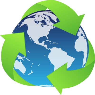 5in x 5in Green Earth Recycle Sticker
