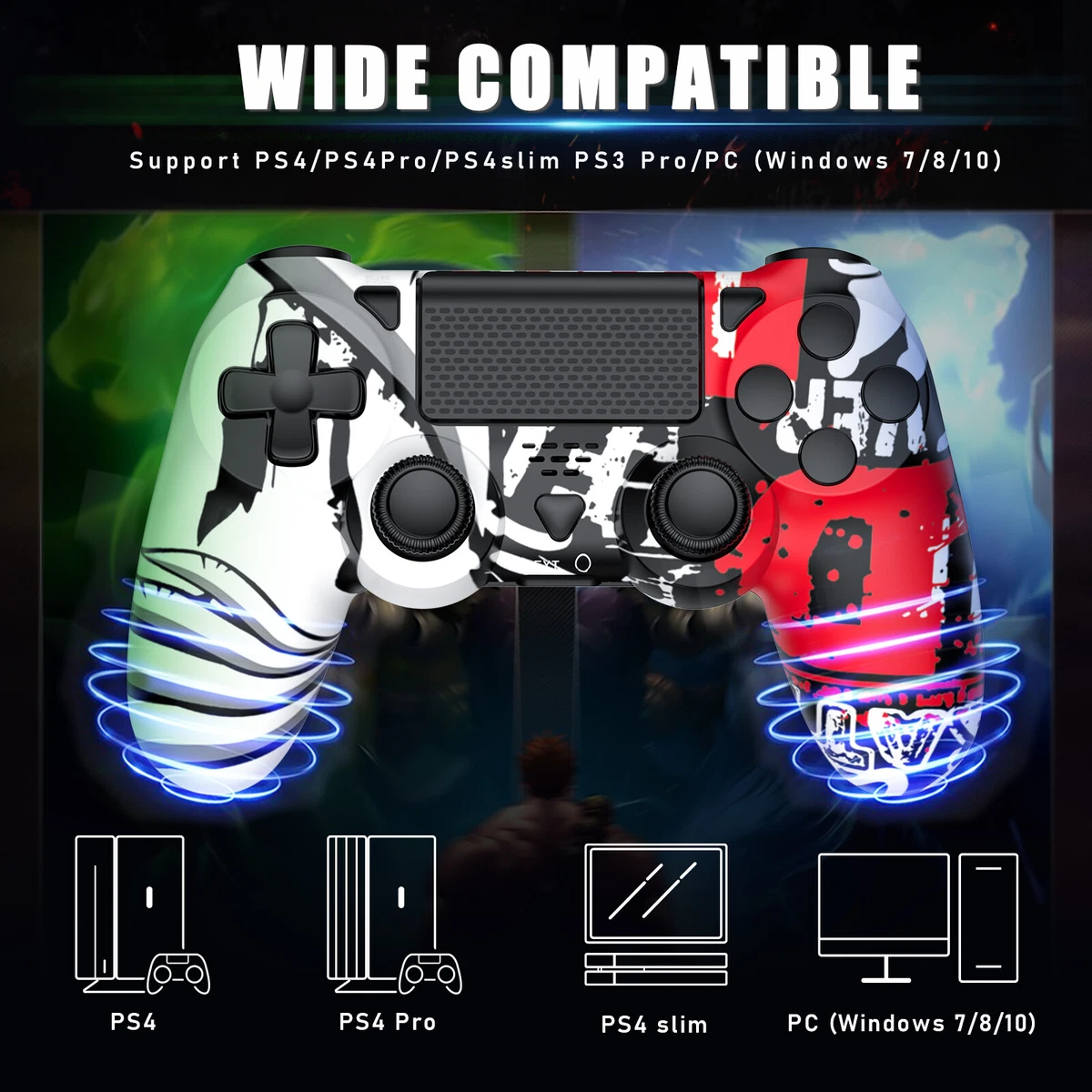 For Playstation4 Wireless Bluetooth PS4 Controller Dual Vibration