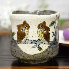 KUTANI YAKI ware Japanese Yunomi Tea Cup Owl 4775