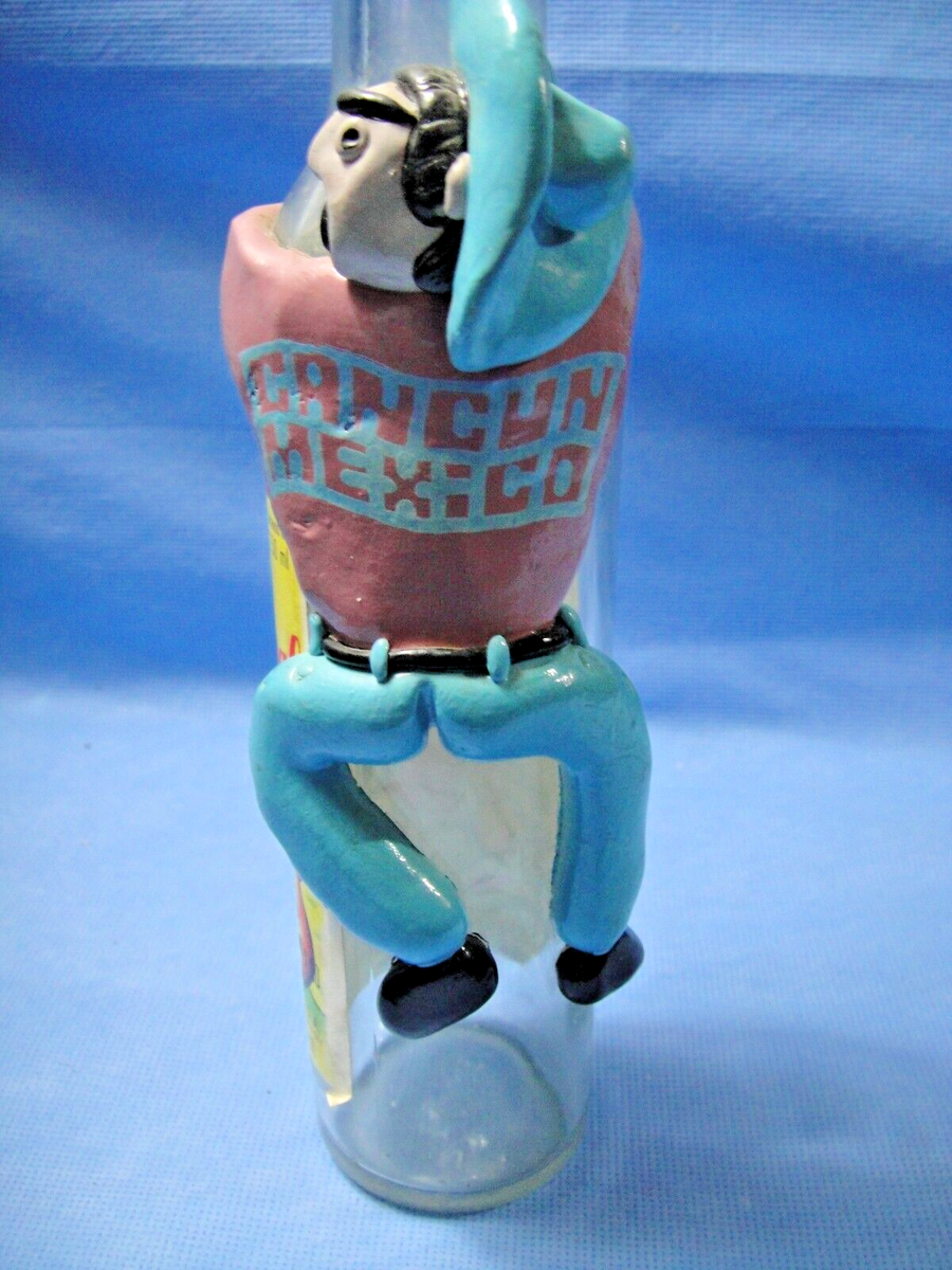 Vintage Gusano Rojo Mezcal 3D Male Figure On Bottle 250ml Empty
