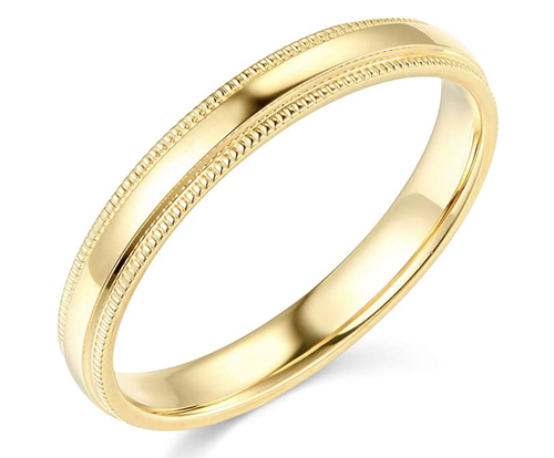 Solid 14K Yellow Gold Wedding Anniversary Band Ring Comfort Milgrain Mens Womens - Picture 4 of 19
