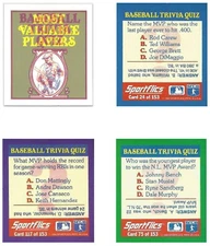 1990 Sportflics Trivia Proofs Baseball Cards #76-153 SUPER RARE! You Pick!