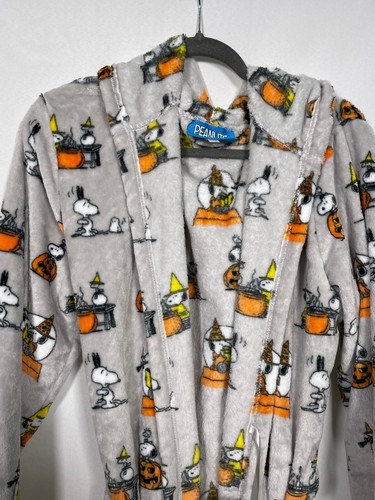 Peanuts Snoopy Halloween Gray Hooded Bath Robe Youth LARGE/XL - Picture 4 of 7