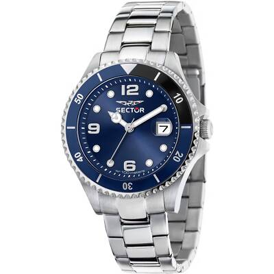 Orologio Sector 230 R3253161049 Watch Acciaio Diver Blu Nero Uomo 39mm