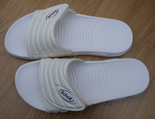 Scholl Sliders Sandals Nautilus Memory Cushion Men Womens UK 3-10 Navy White etc - Picture 26 of 48