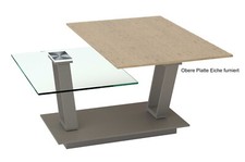 Akante Barcelona Couchtisch Wohnzimmertisch Keramik / Glas ausziehbar