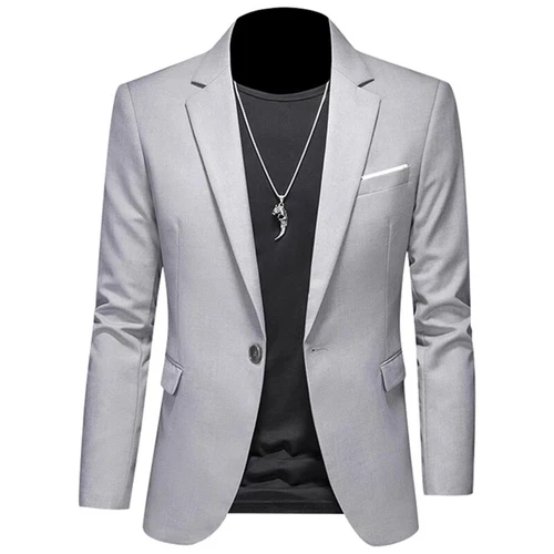 Herren Freizeit Business Slim Fit Formell Elegant Ein Knopf Blazer Jacke Anzug Mantel - Bild 13 von 38