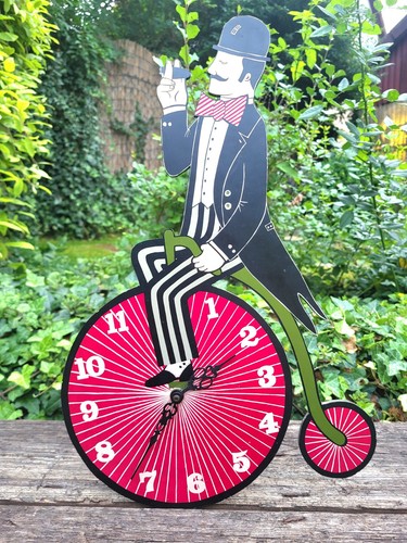 Wanduhr im Hochrad-Design / Antike Altes Fahrrad Oldtimer Bicycle - Bild 2 von 6