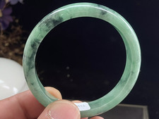 56mm Certified Natural Grade AAA Ice Green Burmese Jade jadeite bracelet3723