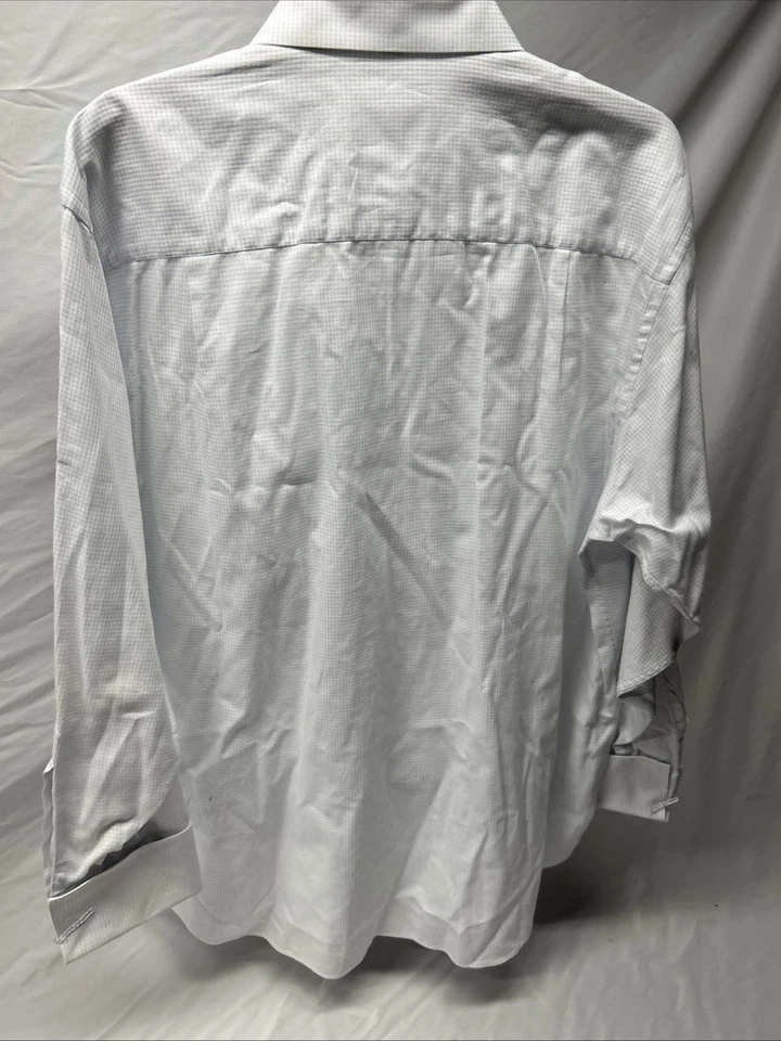 Camisa de vestir Donald J. Trump Signature blanca con botones 16,5 32/33 puño francés W12 Foto 3 de 4