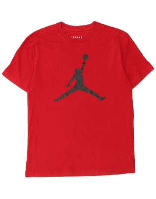 Jordan Herren Standard Fit Grafik T-Shirt Oberteil Medium Rot Baumwolle EC45