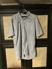 Bell South CWA Blue Uniform Shirt Men's Large XL 18 18.5 Button Short Bellsouth