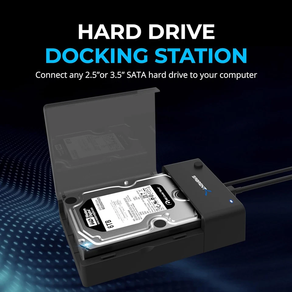 SABRENT USB 3.0 to SATA External Hard Drive Lay-Flat Docking Station for 2.5 or - Image 3 of 4
